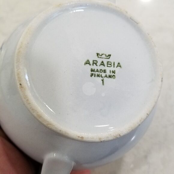 Arabia of Finland Blue Rose Sugar Bowl and Lid vintage - Picture 10 of 11